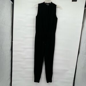 Vince black sleeveless high collar jumpsuit